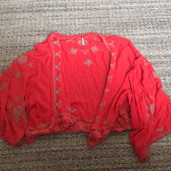 Free People Sweaters - Free People Lace Embroidered Cardigan NWOT